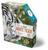 Madd Capp Shape Puzzle Mini weisser Tiger 300 T.: I  Am  White Tiger. Head Shaped Jigsaw Puzzle