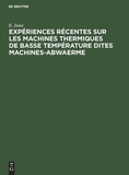 Expériences récentes sur les machines thermiques de basse température dites machines-abwaerme: Zum neuen Lehrplan für Gymnasien