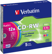 VERBATIM CD-RW SERL 700MB 12x 5er SlimCase