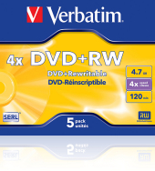 VERBATIM DVD+RW SERL 4.7GB 4x 5er JewelCase