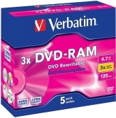 VERBATIM DVD-RAM 4.7GB 3x 5er JewelCase