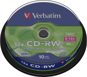 VERBATIM CD-RW SERL 700MB 12x 10er Spindel