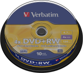 VERBATIM DVD+RW SERL 4.7GB 4x 10er Spindel