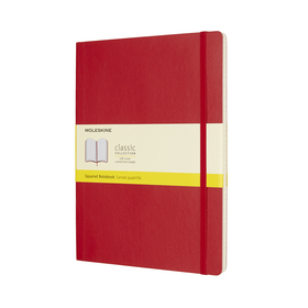 Moleskine Scarlet Red Extra Large Squared Notebook Soft