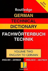 German Technical Dictionary (Volume 2)