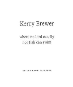 Kerry Brewer: Where No Bird Can Fly Nor Fish Can ? Stills from Painting: Stills from Painting