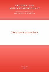 Studien zur Musikwissenschaft - Beihefte der Denkmäler der Tonkunst in Österreich. Band 62